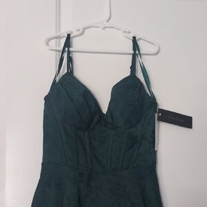 City Studios Teal Dress with Floral Design